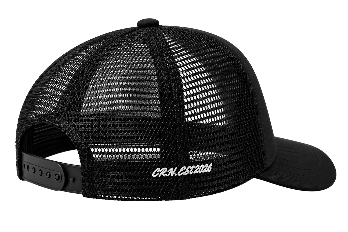 CRN TRUCKER CAP BLACK/WHITE
